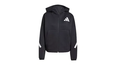 Pre-owned Adidas Originals Women's Adidas Z.n.e. Fullzip Hoodie In Black/white