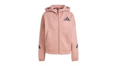 Pre-owned Adidas Originals Women's Adidas Z.n.e. Fullzip Hoodie In Warm Clay