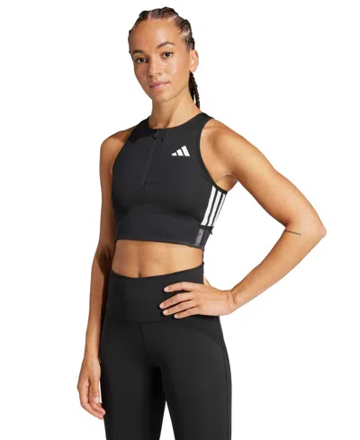 Adidas Originals Women's Adizero Running Gel Pocket Crop Top In Black