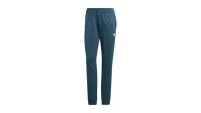Pre-owned Adidas Originals Women's Aeroready Game And Go Regular Tapered Fleece Pant In Arctic Night/white