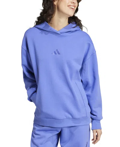 Adidas Originals Women's All Szn Boyfriend Fleece Hoodie In Semie Cobalt Blue