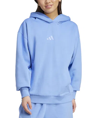 Adidas Originals Women's All Szn Fleece Boyfriend Hoodie In Blue