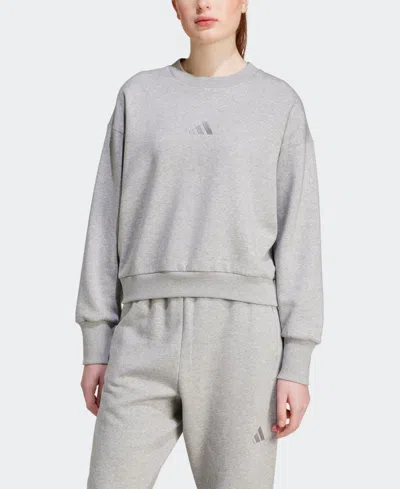 Adidas Originals Women's All Szn Loose Fit Fleece Sweatshirt In Medium Grey Heather