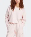 Adidas Originals Adidas All Szn Rib V-neck Sweatshirt In Sandy Pink
