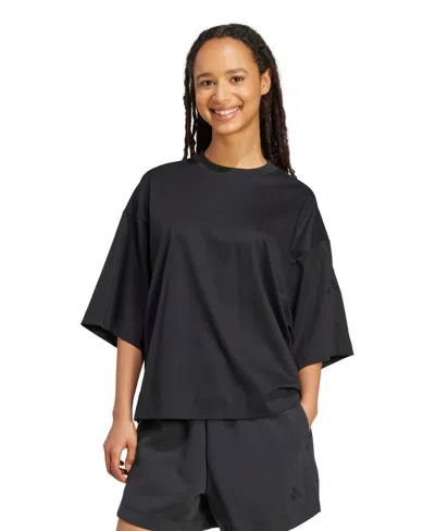 Adidas Originals Women's All Szn Soft Lux Loose Pull On T Shirt In Black