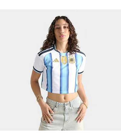 Adidas Originals Women's Argentina 2026 Home Cropped Jersey In Blue