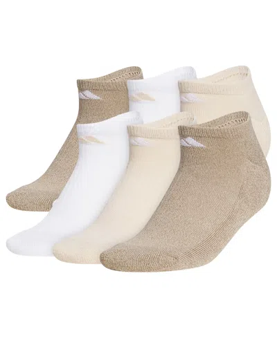 Adidas Originals Women's Athletic Cushioned No Show Socks, 6-pack In Khaki