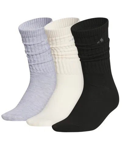 Adidas Originals Women's Athletic Scrunch Crew Socks, 3-pack In Multi