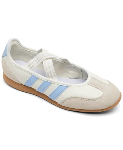 Adidas Originals Women's Barreda Mary Jane Sneakers From Finish Line In Off White,glow Blue