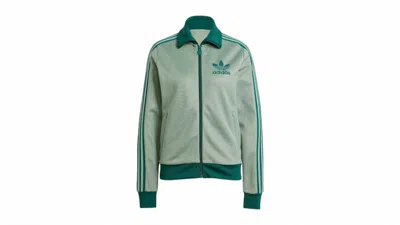 Pre-owned Adidas Originals Women's Beckenbauer Track Top In Silver Green