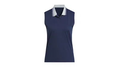Pre-owned Adidas Originals Women's Beyond Twistknit Polo Shirt In Collegiate Navy Blue