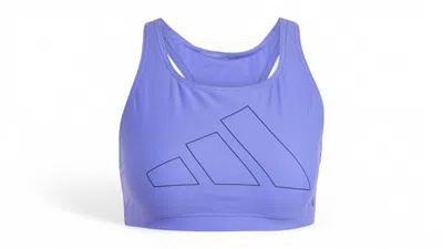 Pre-owned Adidas Originals Women's Big Bars Yback Bikini Top In Cobalt Blue/dark Blue