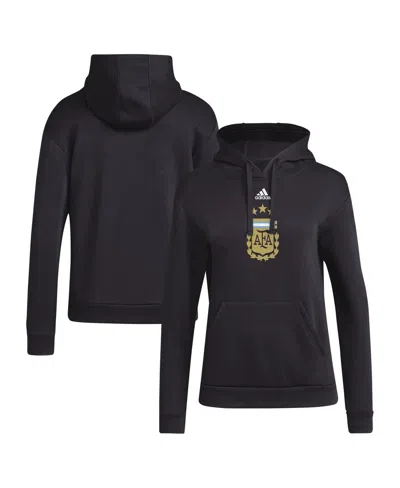 Adidas Originals Women's Black Argentina National Team Crest Pullover Hoodie