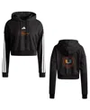 Adidas Originals Adidas Black Miami Hurricanes Campus Queen Cropped Pullover Hoodie In Black