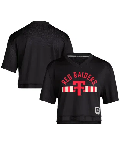 Adidas Originals Women's Black Texas Tech Red Raiders Throwback Cropped T-shirt