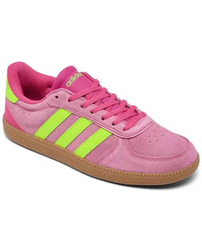 Adidas Originals Women's Break Net Sleek Casual Sneakers From Finish Line In Magenta,lemon,pink