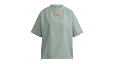 Pre-owned Adidas Originals Women's City Escape Loosefit T-shirt In Silver Green In Multi