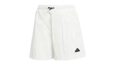 Pre-owned Adidas Originals Women's City Escape Woven Shorts In Off White