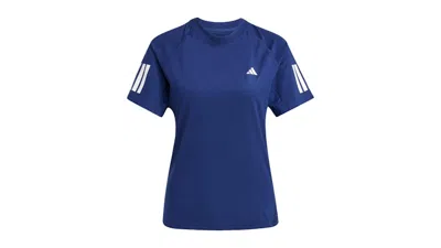 Pre-owned Adidas Originals Women's Club 3stripes Climacool T-shirt In Dark Blue