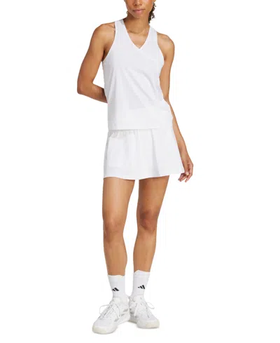 Adidas Originals Women's Club Wavy-print Tennis Mini Skort In White