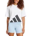 Adidas Originals Women's Cotton Logo Boxy Short-sleeve T-shirt In White