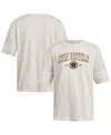 Adidas Originals Women's Cream Arizona State Sun Devils Fashion Three-stripes Oversized T-shirt In Neutral