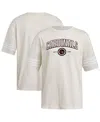 Adidas Originals Women's Cream Louisville Cardinals Fashion Three-stripes Oversized T-shirt In Neutral
