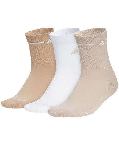 Adidas Originals Women's Cushioned Sport 3.0 3-pack High Quarter Socks In Brown