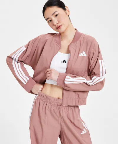 Adidas Originals Women's Essentials 3-stripes Lifestyle Bomber Jacket In Warcla,whi