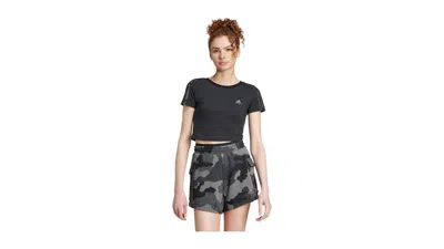 Pre-owned Adidas Originals Women's Essentials 3stripes Camo Print Baby T-shirt In Black/white In Multi