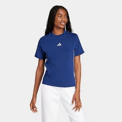 Adidas Originals Women's Essentials 3-stripes Cotton T-shirt In Blue