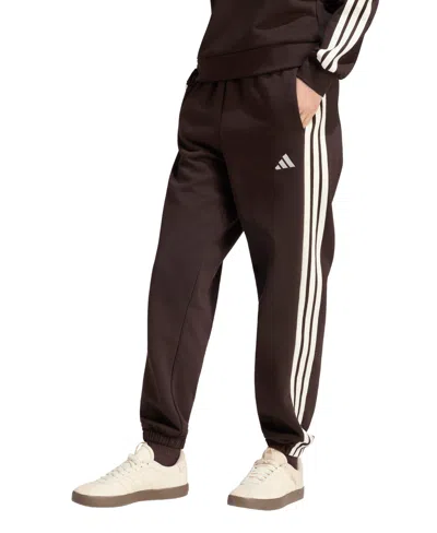 Adidas Originals Womens Adidas Essentials 3-stripes Fleece Loose Pants In Brown
