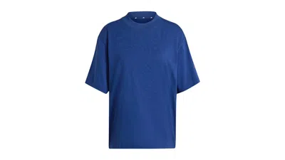 Pre-owned Adidas Originals Women's Essentials Contemporary Logo Boyfriend T-shirt In Dark Blue