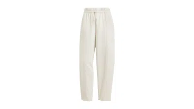 Pre-owned Adidas Originals Women's Essentials Contemporary Logo Fleece Barrel Pants In Wonder Alumina