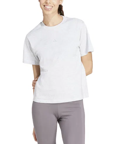 Adidas Originals Women's Essentials Cotton Small-logo T-shirt In Blue
