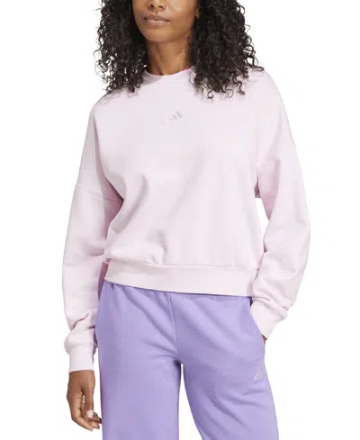 Adidas Originals Women's Essentials Crewneck Small-logo Sweatshirt In White