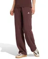 Adidas Originals Women's Essentials Feel Cozy Mid-rise Open-hem Pants In Burgundy