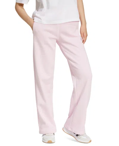 Adidas Originals Women's Essentials Feel Cozy Mid-rise Open-hem Pants In Pink