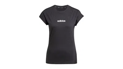 Pre-owned Adidas Originals Women's Essentials Linear Cotton T-shirt In Black/white