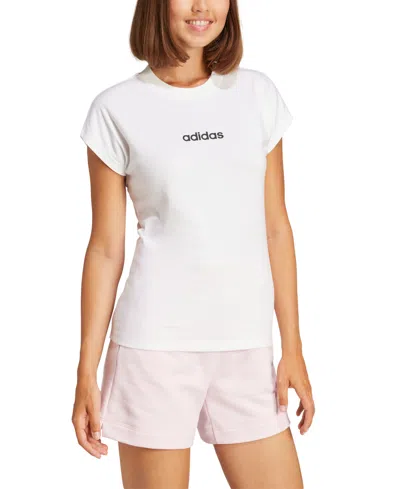 Adidas Originals Women's Essentials Linear Cotton T-shirt In White