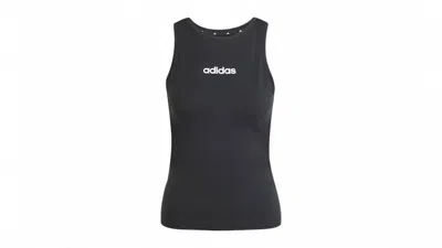 Pre-owned Adidas Originals Women's Essentials Linear Slim Cotton Tank Top In Black/white