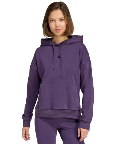 Adidas Originals Women's Essentials Long-sleeve Logo Hoodie In Purple