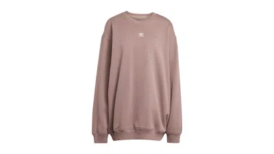 Pre-owned Adidas Originals Women's Essentials Oversized French Terry Sweatshirt In Trace Brown