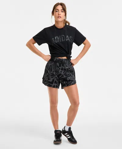 Adidas Originals Women's Essentials Printed Pull-on Cargo Short In Multi