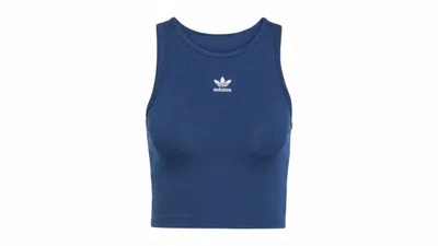 Pre-owned Adidas Originals Women's Essentials Ribbed Tank Top In Night Indigo