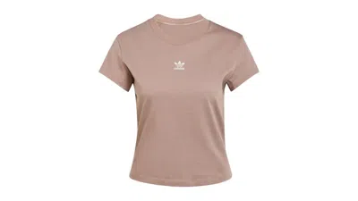 Pre-owned Adidas Originals Women's Essentials Slim T-shirt In Trace Brown