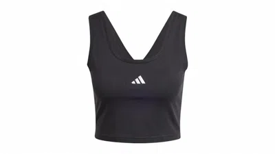 Pre-owned Adidas Originals Women's Essentials Small Logo Cotton Lifestyle Tank Top In Black/white