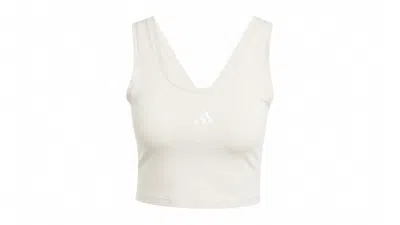 Pre-owned Adidas Originals Women's Essentials Small Logo Cotton Lifestyle Tank Top In Wonder Alumina/white