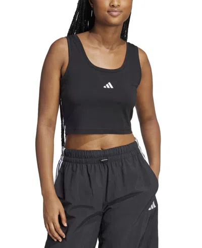 Adidas Originals Women's Essentials Small Logo Cotton Tank Top In Black,white