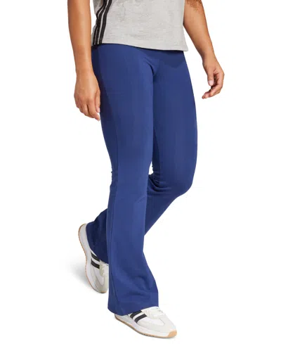 Adidas Originals Women's Essentials Small Logo Flared Leggings In Dark Blue,white